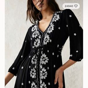 Free People Embroidered Fable Midi Dress
